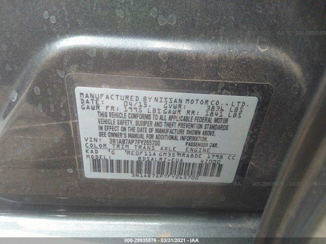 Photo 8 VIN: 3N1AB7AP7FY265700 - NISSAN SENTRA 