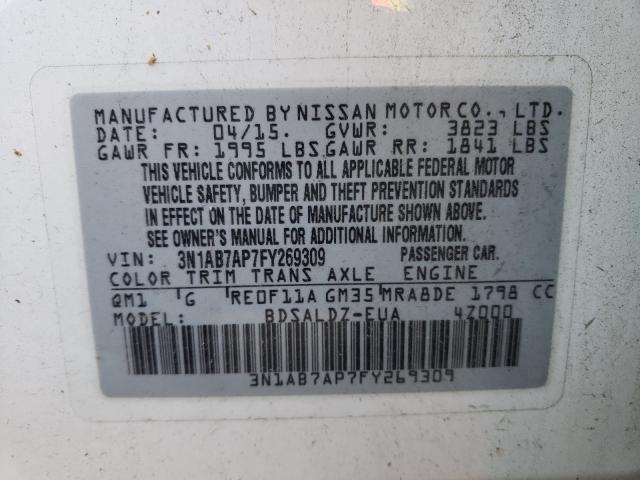 Photo 9 VIN: 3N1AB7AP7FY269309 - NISSAN SENTRA S 