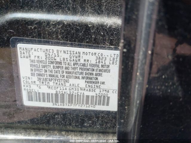 Photo 8 VIN: 3N1AB7AP7FY271240 - NISSAN SENTRA 