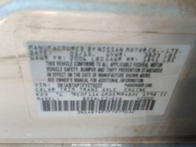 Photo 8 VIN: 3N1AB7AP7FY279032 - NISSAN SENTRA 