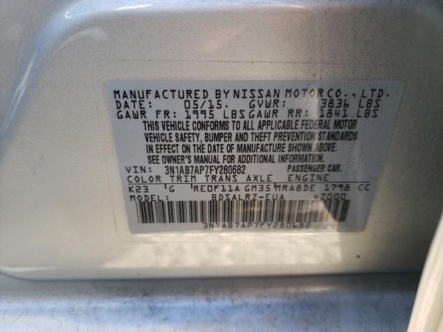 Photo 9 VIN: 3N1AB7AP7FY280682 - NISSAN SENTRA S 