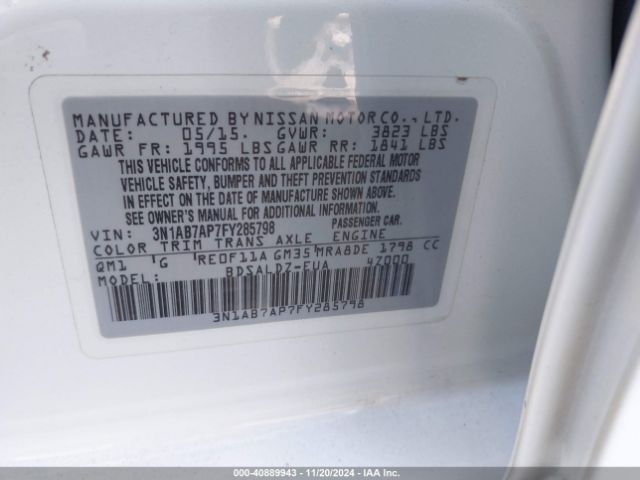 Photo 8 VIN: 3N1AB7AP7FY285798 - NISSAN SENTRA 