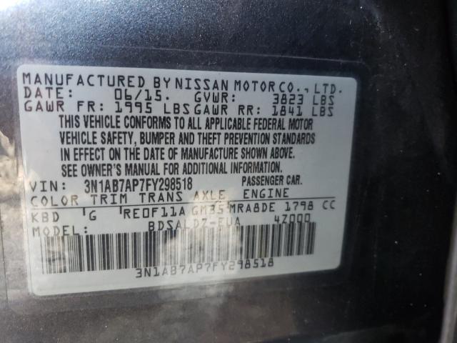 Photo 9 VIN: 3N1AB7AP7FY298518 - NISSAN SENTRA S 