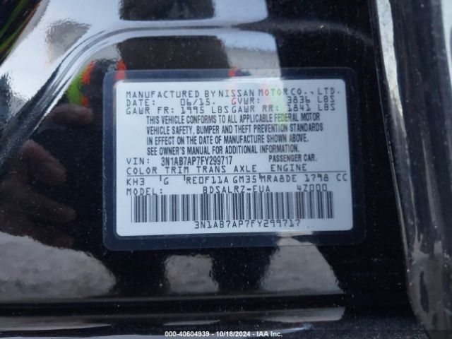 Photo 8 VIN: 3N1AB7AP7FY299717 - NISSAN SENTRA 