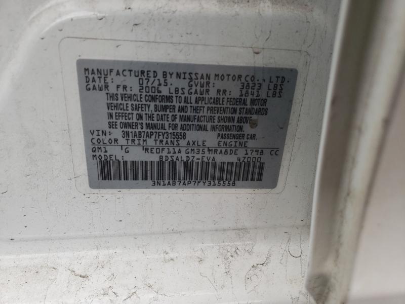 Photo 9 VIN: 3N1AB7AP7FY315558 - NISSAN SENTRA S 