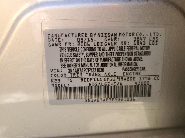 Photo 12 VIN: 3N1AB7AP7FY321036 - NISSAN SENTRA 