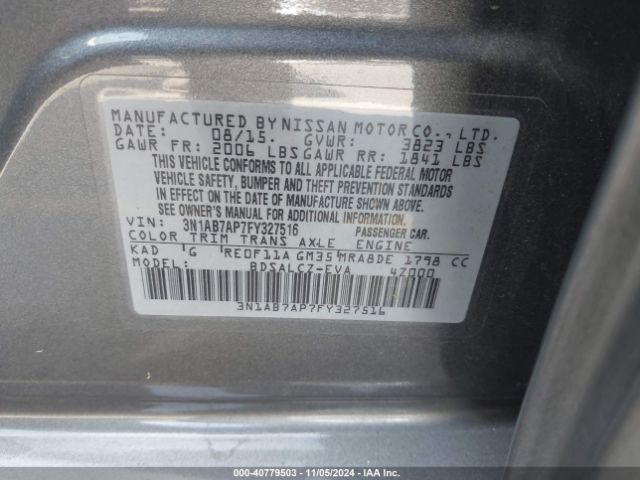 Photo 8 VIN: 3N1AB7AP7FY327516 - NISSAN SENTRA 