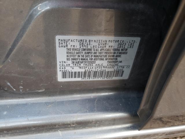 Photo 9 VIN: 3N1AB7AP7FY329203 - NISSAN SENTRA S 