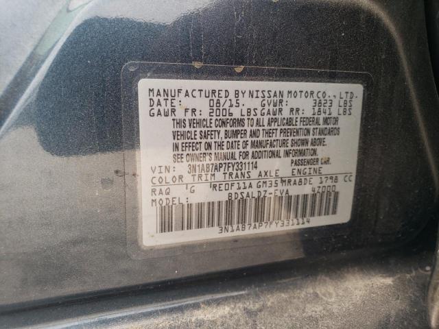 Photo 12 VIN: 3N1AB7AP7FY331114 - NISSAN SENTRA 