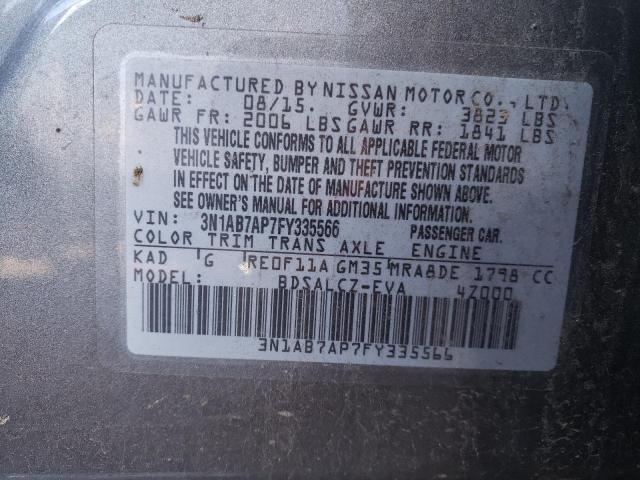 Photo 11 VIN: 3N1AB7AP7FY335566 - NISSAN SENTRA S 