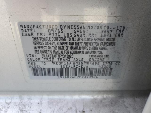 Photo 11 VIN: 3N1AB7AP7FY343926 - NISSAN SENTRA S 