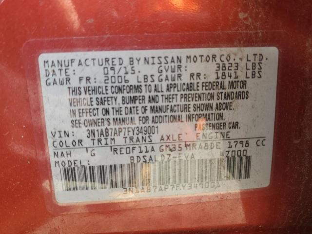 Photo 11 VIN: 3N1AB7AP7FY349001 - NISSAN SENTRA 