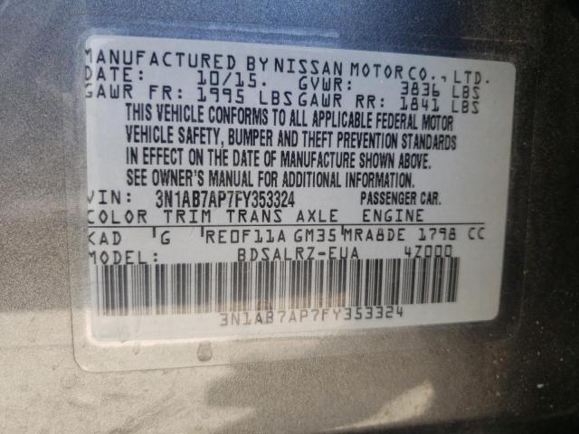 Photo 9 VIN: 3N1AB7AP7FY353324 - NISSAN SENTRA S 