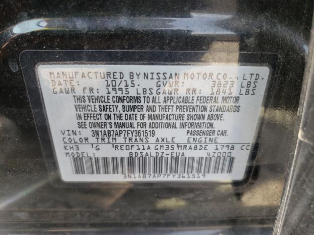 Photo 9 VIN: 3N1AB7AP7FY361519 - NISSAN SENTRA S 