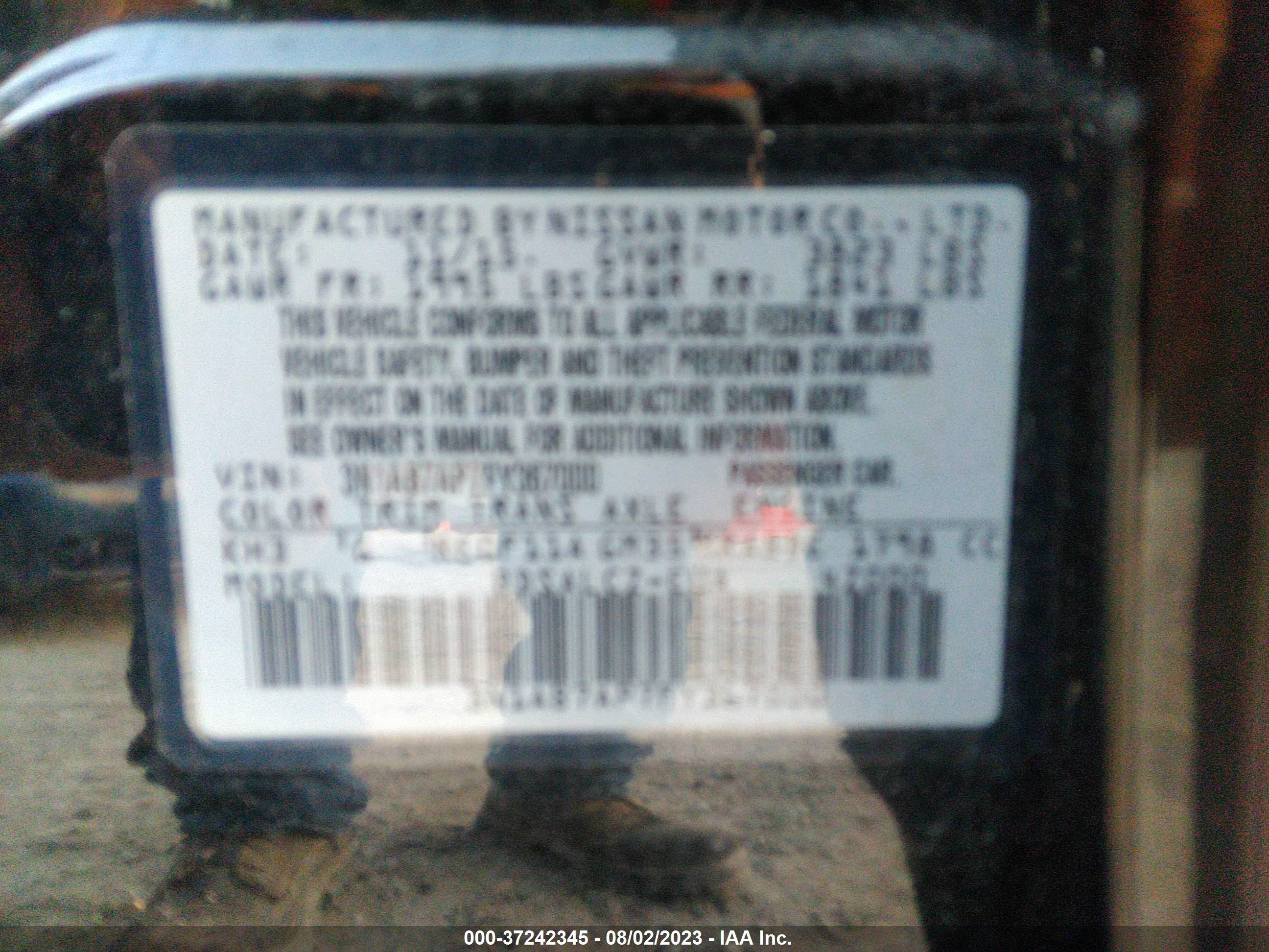 Photo 8 VIN: 3N1AB7AP7FY367000 - NISSAN SENTRA 