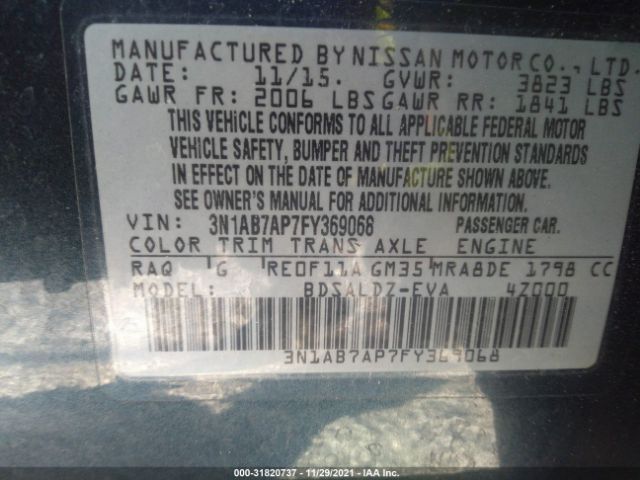 Photo 8 VIN: 3N1AB7AP7FY369068 - NISSAN SENTRA 