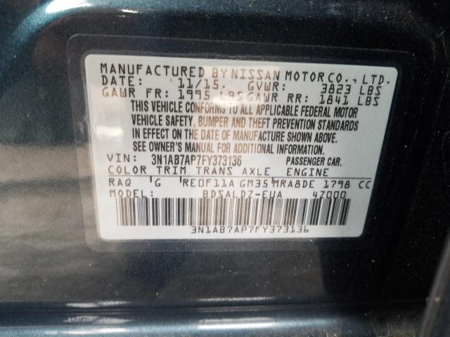 Photo 9 VIN: 3N1AB7AP7FY373136 - NISSAN SENTRA S 