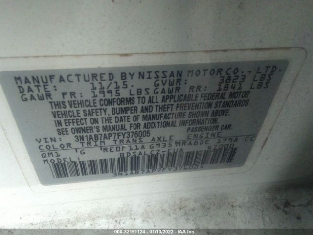 Photo 8 VIN: 3N1AB7AP7FY376005 - NISSAN SENTRA 