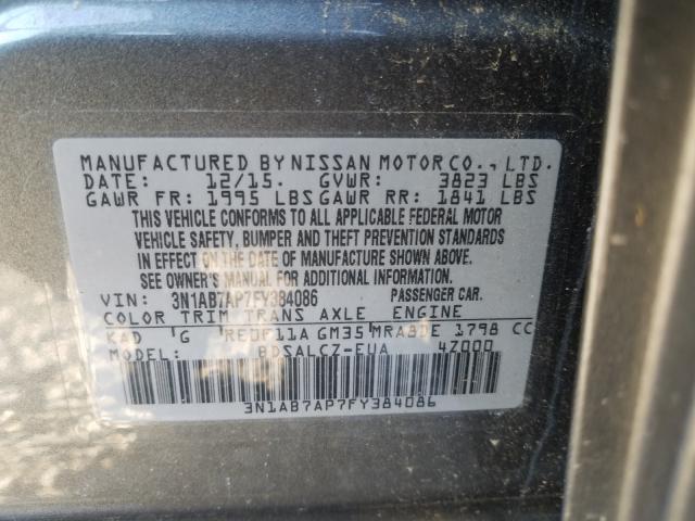 Photo 9 VIN: 3N1AB7AP7FY384086 - NISSAN SENTRA S 