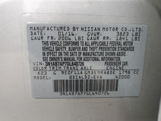 Photo 12 VIN: 3N1AB7AP7GL640726 - NISSAN SENTRA S 