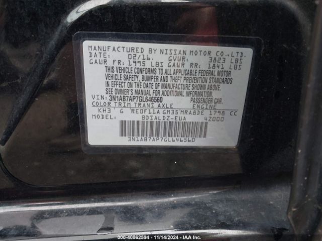 Photo 8 VIN: 3N1AB7AP7GL646560 - NISSAN SENTRA 