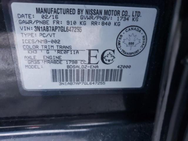 Photo 11 VIN: 3N1AB7AP7GL647255 - NISSAN SENTRA S 