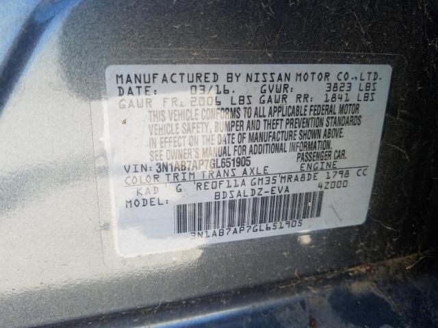 Photo 9 VIN: 3N1AB7AP7GL651905 - NISSAN SENTRA S 