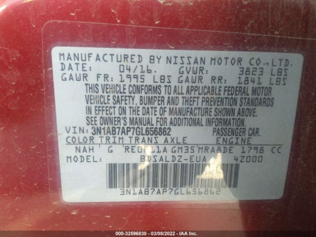 Photo 8 VIN: 3N1AB7AP7GL656862 - NISSAN SENTRA 