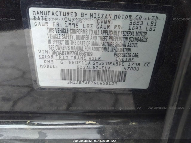 Photo 8 VIN: 3N1AB7AP7GL658109 - NISSAN SENTRA 