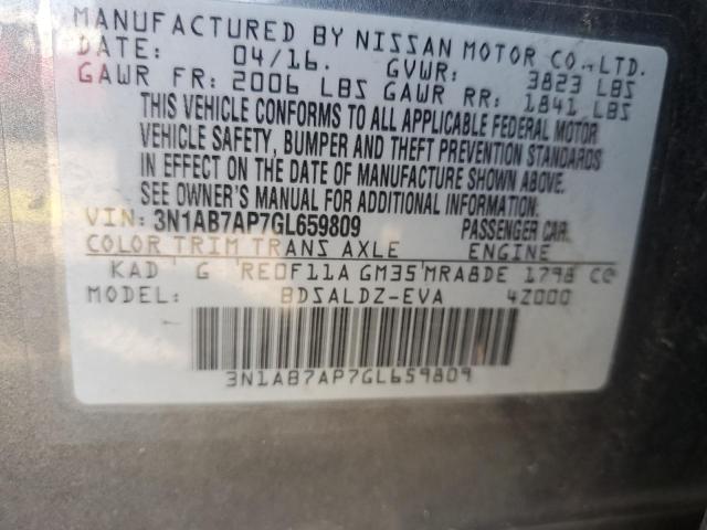 Photo 11 VIN: 3N1AB7AP7GL659809 - NISSAN SENTRA S 