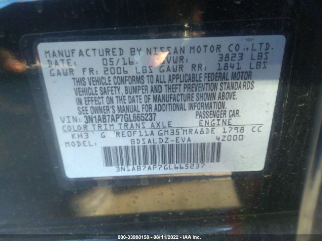 Photo 8 VIN: 3N1AB7AP7GL665237 - NISSAN SENTRA 