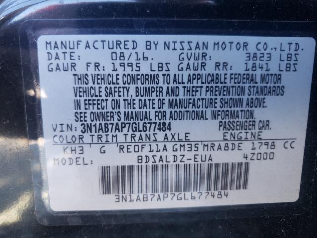 Photo 9 VIN: 3N1AB7AP7GL677484 - NISSAN SENTRA S 