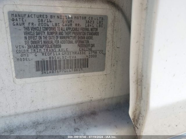 Photo 8 VIN: 3N1AB7AP7GL678859 - NISSAN SENTRA 