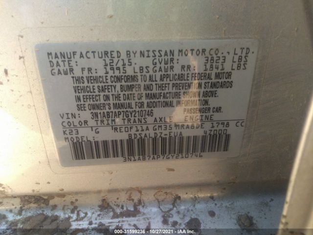 Photo 8 VIN: 3N1AB7AP7GY210746 - NISSAN SENTRA 