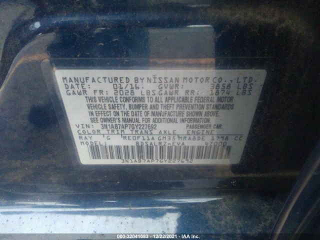 Photo 8 VIN: 3N1AB7AP7GY227692 - NISSAN SENTRA 