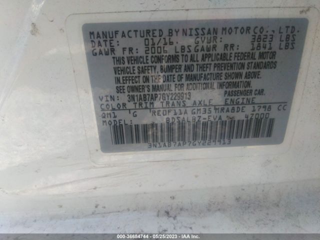 Photo 8 VIN: 3N1AB7AP7GY229913 - NISSAN SENTRA 