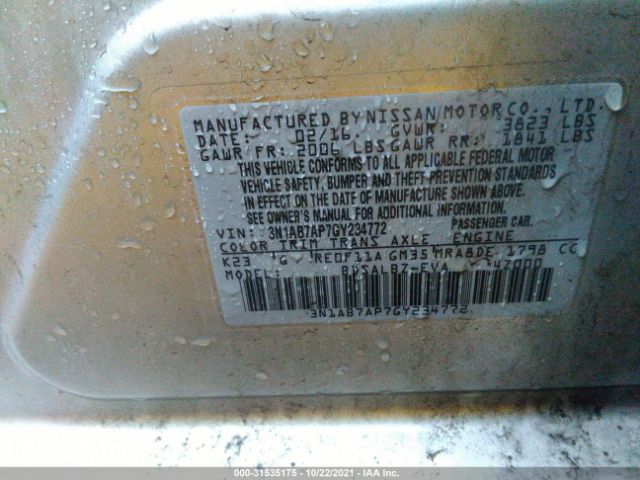 Photo 8 VIN: 3N1AB7AP7GY234772 - NISSAN SENTRA 