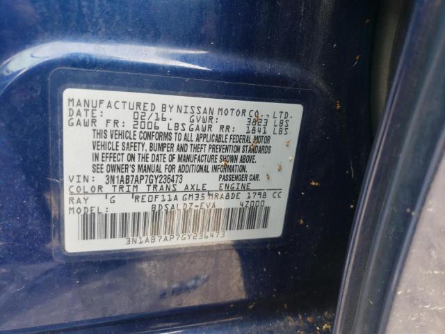 Photo 11 VIN: 3N1AB7AP7GY236473 - NISSAN SENTRA S 