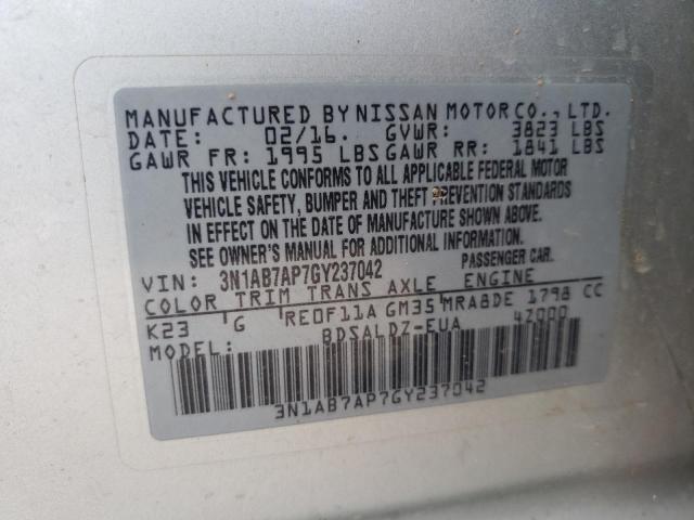 Photo 12 VIN: 3N1AB7AP7GY237042 - NISSAN SENTRA 