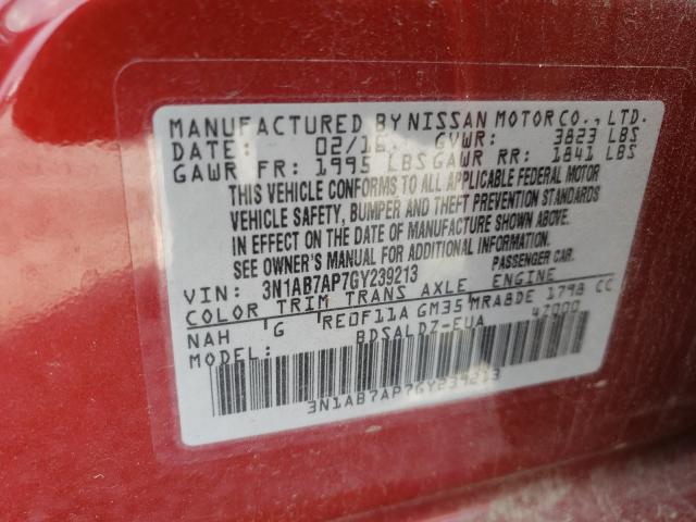 Photo 9 VIN: 3N1AB7AP7GY239213 - NISSAN SENTRA S 