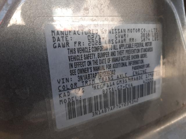 Photo 9 VIN: 3N1AB7AP7GY239342 - NISSAN SENTRA S 