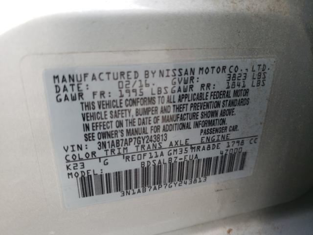 Photo 9 VIN: 3N1AB7AP7GY243813 - NISSAN SENTRA S 