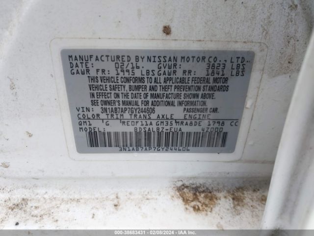 Photo 8 VIN: 3N1AB7AP7GY244606 - NISSAN SENTRA 