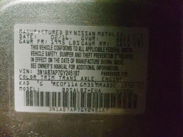 Photo 9 VIN: 3N1AB7AP7GY245187 - NISSAN SENTRA S 