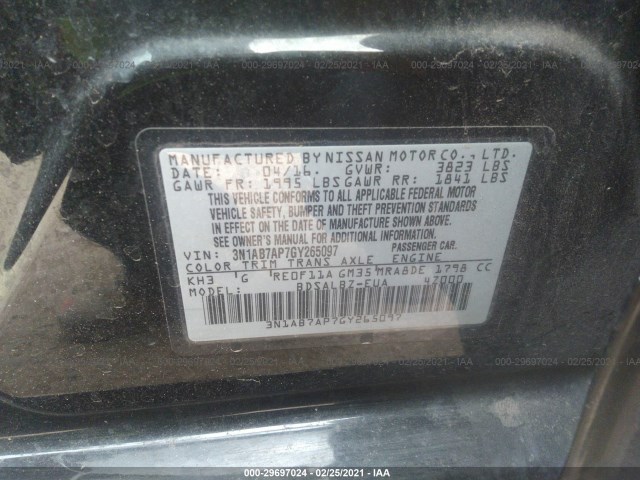 Photo 8 VIN: 3N1AB7AP7GY265097 - NISSAN SENTRA 