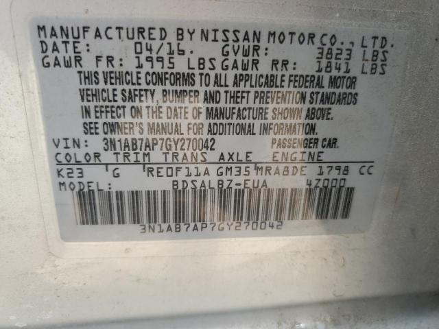 Photo 11 VIN: 3N1AB7AP7GY270042 - NISSAN SENTRA S 