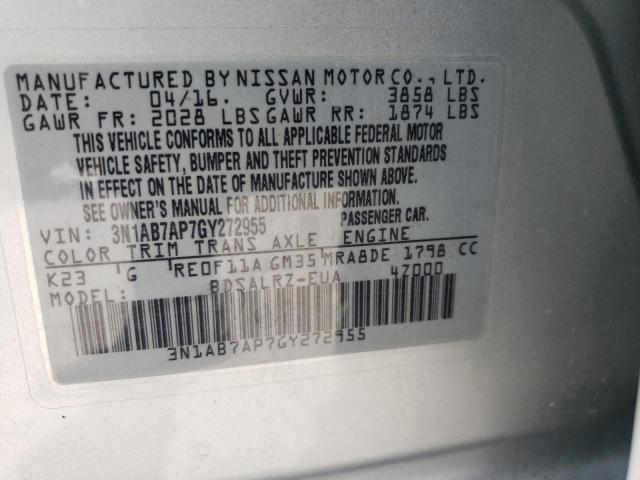 Photo 12 VIN: 3N1AB7AP7GY272955 - NISSAN SENTRA S 