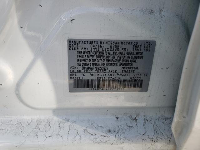 Photo 9 VIN: 3N1AB7AP7GY273975 - NISSAN SENTRA S 