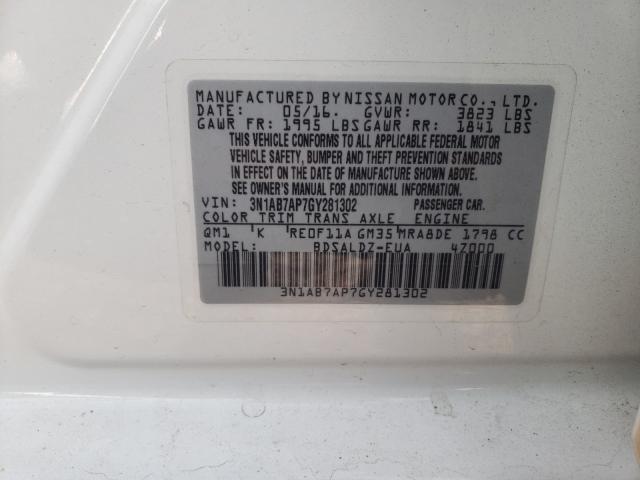 Photo 9 VIN: 3N1AB7AP7GY281302 - NISSAN SENTRA S 