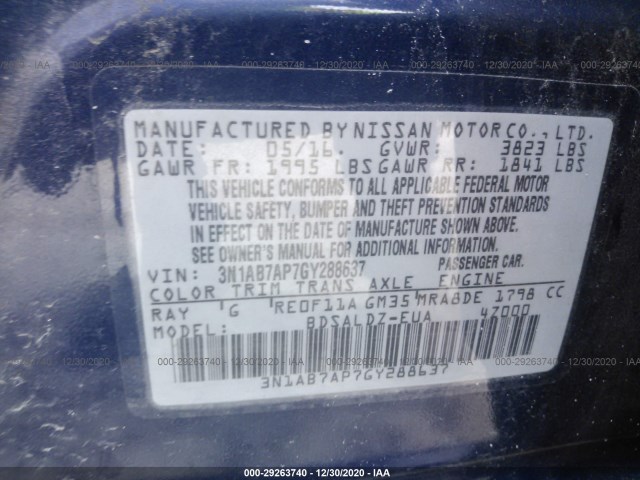 Photo 8 VIN: 3N1AB7AP7GY288637 - NISSAN SENTRA 